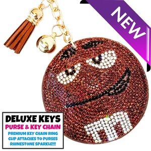 DeLuxe Keys Rhinestone Keychain/Purse Chain Brown M&M